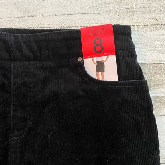 Black Corduroy Pencil Skirt with Pockets size 8 - Picture 2 of 10